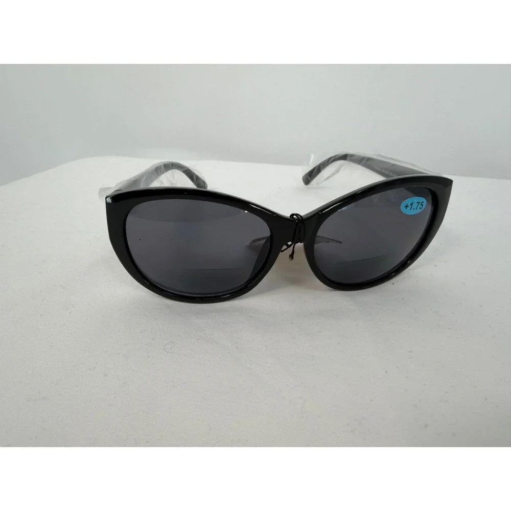 Vision World Black Cat Eye Bifocal Sunglasses Readers +1.75 UV Protection 104-49